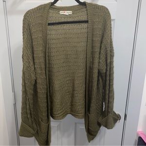 Olive Green Knit Cardigan